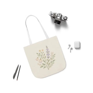Floral Meadow Canvas Tote Soft Botanical Style Dipaliz - Bags
