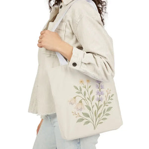 Floral Meadow Canvas Tote Soft Botanical Style Dipaliz - Bags