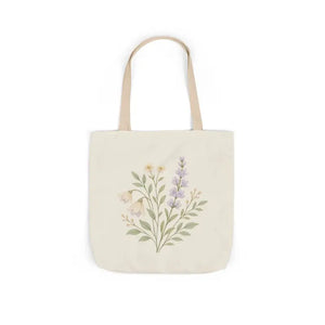 Floral Meadow Canvas Tote Soft Botanical Style Dipaliz - Bags