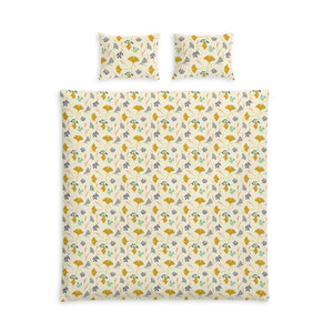 Floral Meadow Cotton Bed Set Yellow - Dipaliz - Bedding Sets