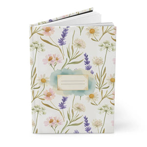 Floral Meadow Hardcover Journal, Lavender & Wildflower Notebook - Journals