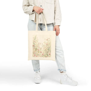 Floral Meadow Tote Bag – Cotton Canvas - Dipaliz - Tote Bags
