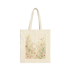 Floral Meadow Tote Bag – Cotton Canvas - Dipaliz - Tote Bags