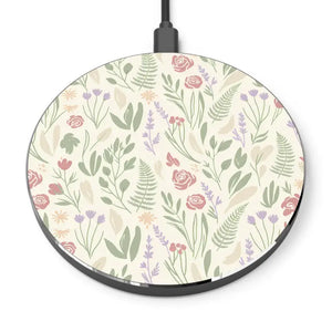 Accessories - Floral Meadow Wireless Charger - Fast Qi Charging Pad - Dipaliz Round / one Size