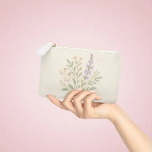 Floral Mini Clutch Bag Lavender Charm Wildflower Pouch Dipaliz - 6.3” x 4” / White - Bags