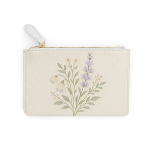 Floral Mini Clutch Bag Lavender Charm Wildflower Pouch Dipaliz - 6.3” x 4” / White - Bags