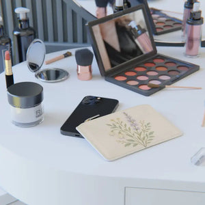 Floral Mini Clutch Bag Lavender Charm Wildflower Pouch Dipaliz - 6.3” x 4” / White - Bags