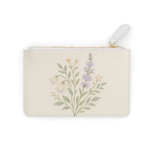 Floral Mini Clutch Bag Lavender Charm Wildflower Pouch Dipaliz - 6.3” x 4” / White - Bags