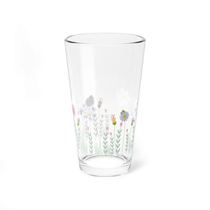 Vibrant Floral Mixing Glass - Garden Parties 16oz - Dipaliz - Beer Glasses