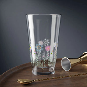 Vibrant Floral Mixing Glass - Garden Parties 16oz - Dipaliz - Beer Glasses