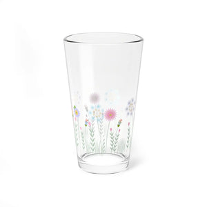 Vibrant Floral Mixing Glass - Garden Parties 16oz - Dipaliz - Beer Glasses