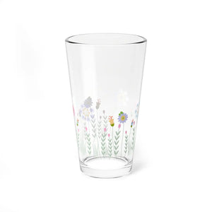 Vibrant Floral Mixing Glass - Garden Parties 16oz - Dipaliz - Beer Glasses