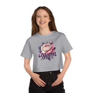 Vibrant Floral Mom Cropped Tee - Soft Cotton - Dipaliz - T-shirts - Xs