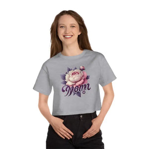 Vibrant Floral Mom Cropped Tee - Comfy Playful Style - Dipaliz - Oxford Grey / Xs - T-shirts