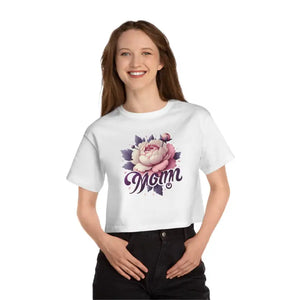 Vibrant Floral Mom Cropped Tee - Comfy Playful Style - Dipaliz - T-shirts