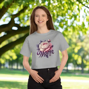 Vibrant Floral Mom Cropped Tee - Comfy Playful Style - Dipaliz - T-shirts