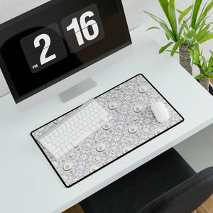 Floral Moon Pattern Desk Mat, Large Decorative Mousepad for Home Office - Mouse Pads