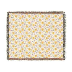 Floral Mosaic Woven Blanket – Cotton Throw - Dipaliz - Blankets