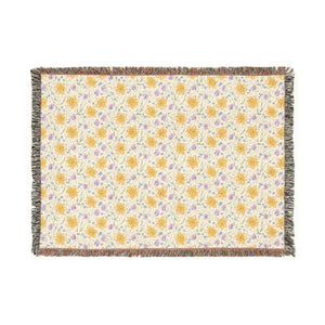 Floral Mosaic Woven Blanket – Cotton Throw - Dipaliz - Blankets