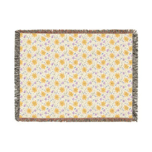 Floral Mosaic Woven Blanket – Cotton Throw - Dipaliz - Blankets