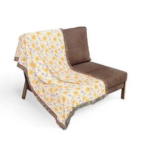 Floral Mosaic Woven Blanket – Cotton Throw - Dipaliz - Blankets