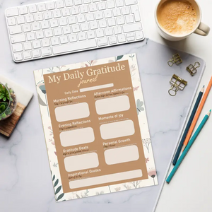 Daily Gratitude Journal Notepad - Blooming Floral Design - Dipaliz - Notepads