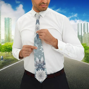 Floral Necktie Satin Finish Unique Accessory - Dipaliz - one Size - Neckties