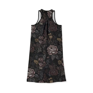 Floral Noir Racerback Dress - Vintage Rose Print - Dipaliz - Tank Top
