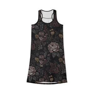 Floral Noir Racerback Dress - Vintage Rose Print - Dipaliz - Tank Top