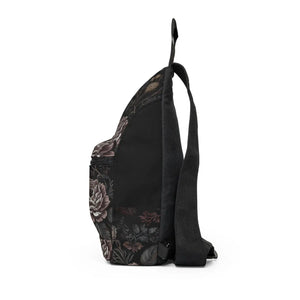 Vintage Floral Noir Sling Bag - Dark Rose Crossbody - Dipaliz - Cross Body Bags