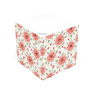 Colorful Floral Note Cube - Elegant Rose Design - Dipaliz - Notepads