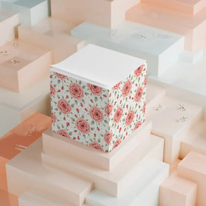 Colorful Floral Note Cube - Elegant Rose Design - Dipaliz - Notepads