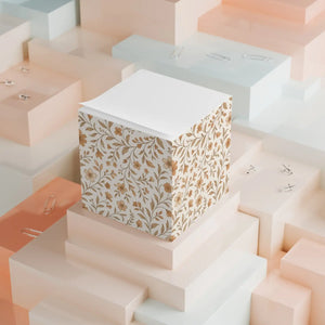 Vintage Floral Note Cube - Matte White Paper - Dipaliz - Sticky Notes