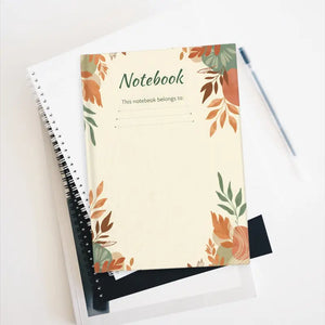 Paper Products - Floral Notebook Journal - Autumn Botanical Matte Cover - Dipaliz