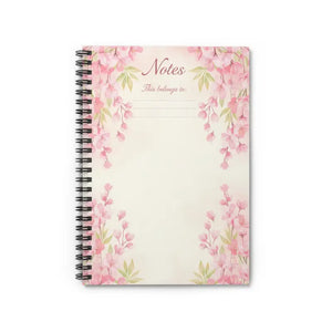 Paper Products - Pink Watercolor Floral Notes Spiral Notebook - Dipaliz one Size