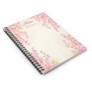 Paper Products - Pink Watercolor Floral Notes Spiral Notebook - Dipaliz one Size