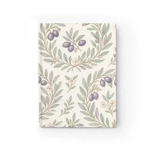 Floral Olive Branch Hardcover Notebook - Premium Journal - Dipaliz - Notebooks & Notepads