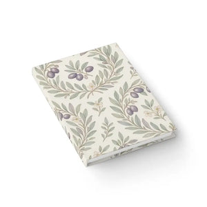 Floral Olive Branch Hardcover Notebook - Premium Journal - Dipaliz - Notebooks & Notepads