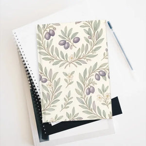 Floral Olive Branch Hardcover Notebook - Premium Journal - Dipaliz - Notebooks & Notepads