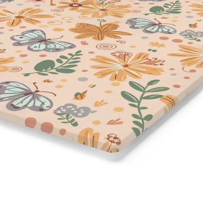 Chop in Style with our Floral Orange Tempered Glass Cutting Board - Home Decor