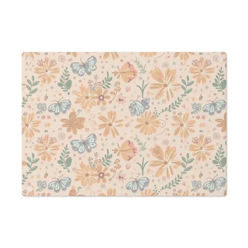 Chop in Style with our Floral Orange Tempered Glass Cutting Board - Home Decor