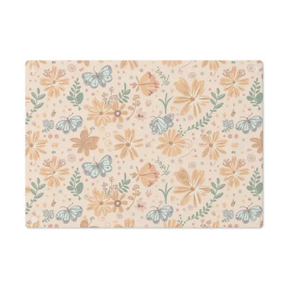 Chop in Style with our Floral Orange Tempered Glass Cutting Board - Home Decor