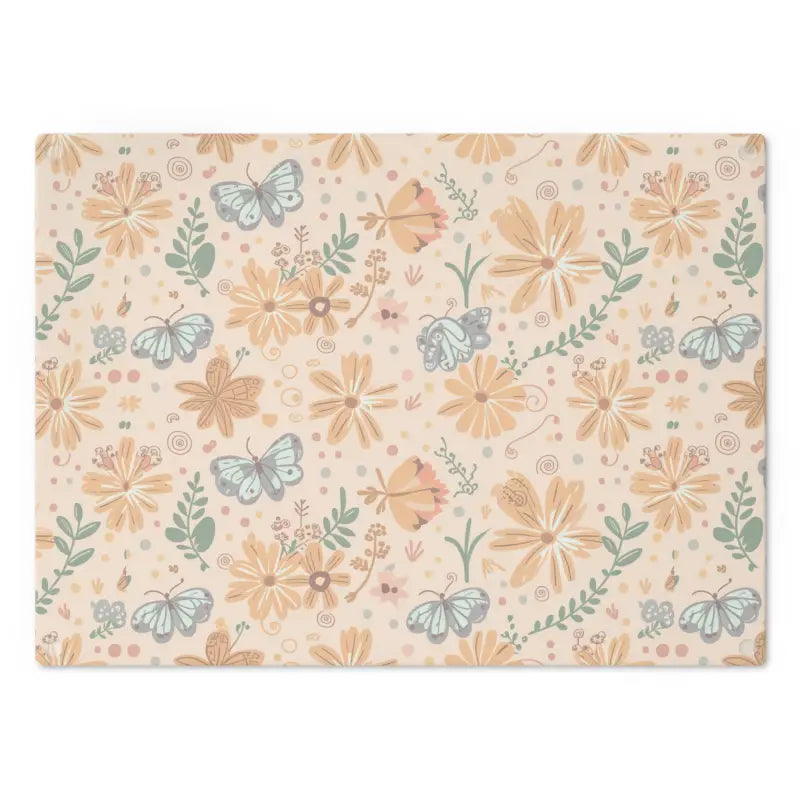 Chop in Style with our Floral Orange Tempered Glass Cutting Board - Home Decor