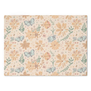 Floral Orange Cutting Board - Tempered Glass Non-porous - Dipaliz - Boards