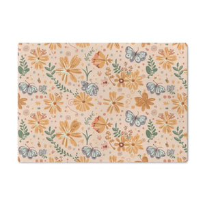 Floral Orange Cutting Board - Tempered Glass Non-porous - Dipaliz - Boards