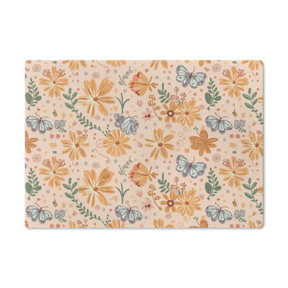 Chop in Style with our Floral Orange Tempered Glass Cutting Board - Home Decor