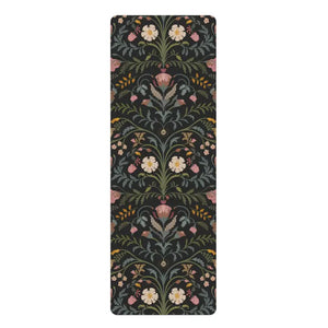 Floral Rubber Yoga Mat - Vibrant Ornate Pattern - Dipaliz - 24” x 70” - & Pilates Mats