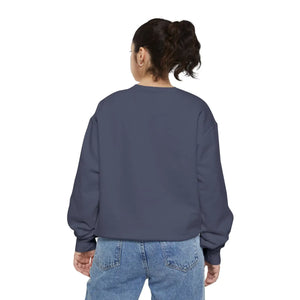 Floral Outline Sweatshirt - Minimal Peony Graphic Garment-dyed Crew - Sweatshirts - m