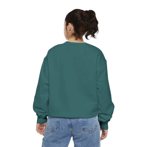 Floral Outline Sweatshirt - Minimal Peony Graphic Garment-dyed Crew - Sweatshirts - m