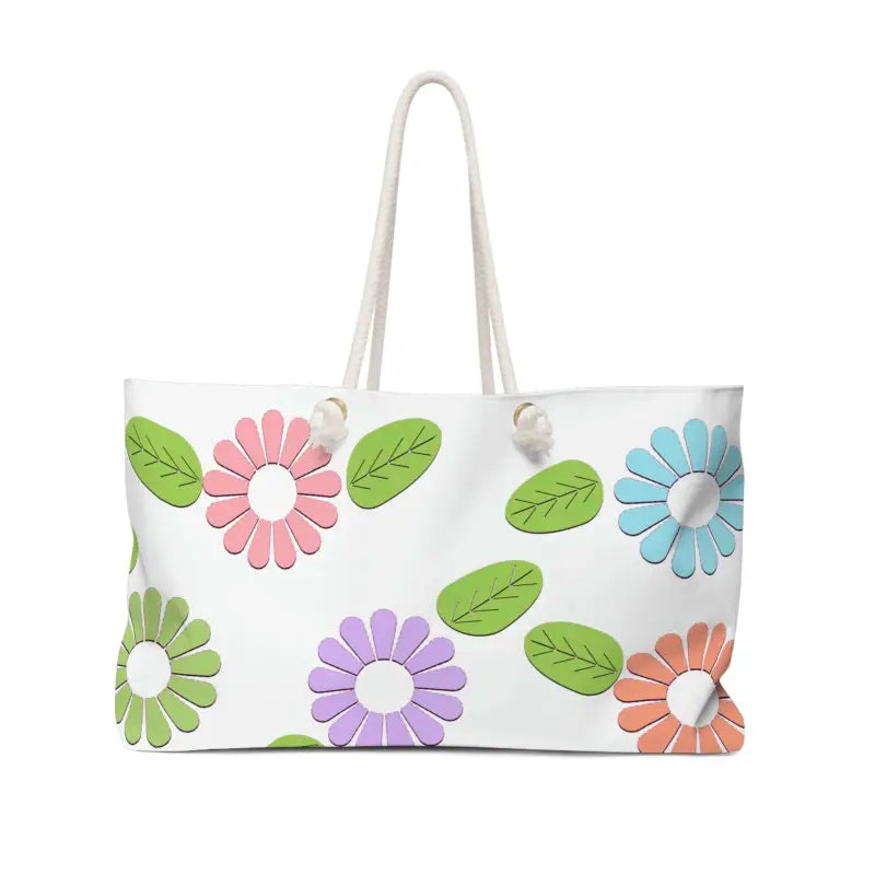 Bright Blossoms: Oversized Floral Polyester Weekender Bag - 24’’ × 13’’ Bags